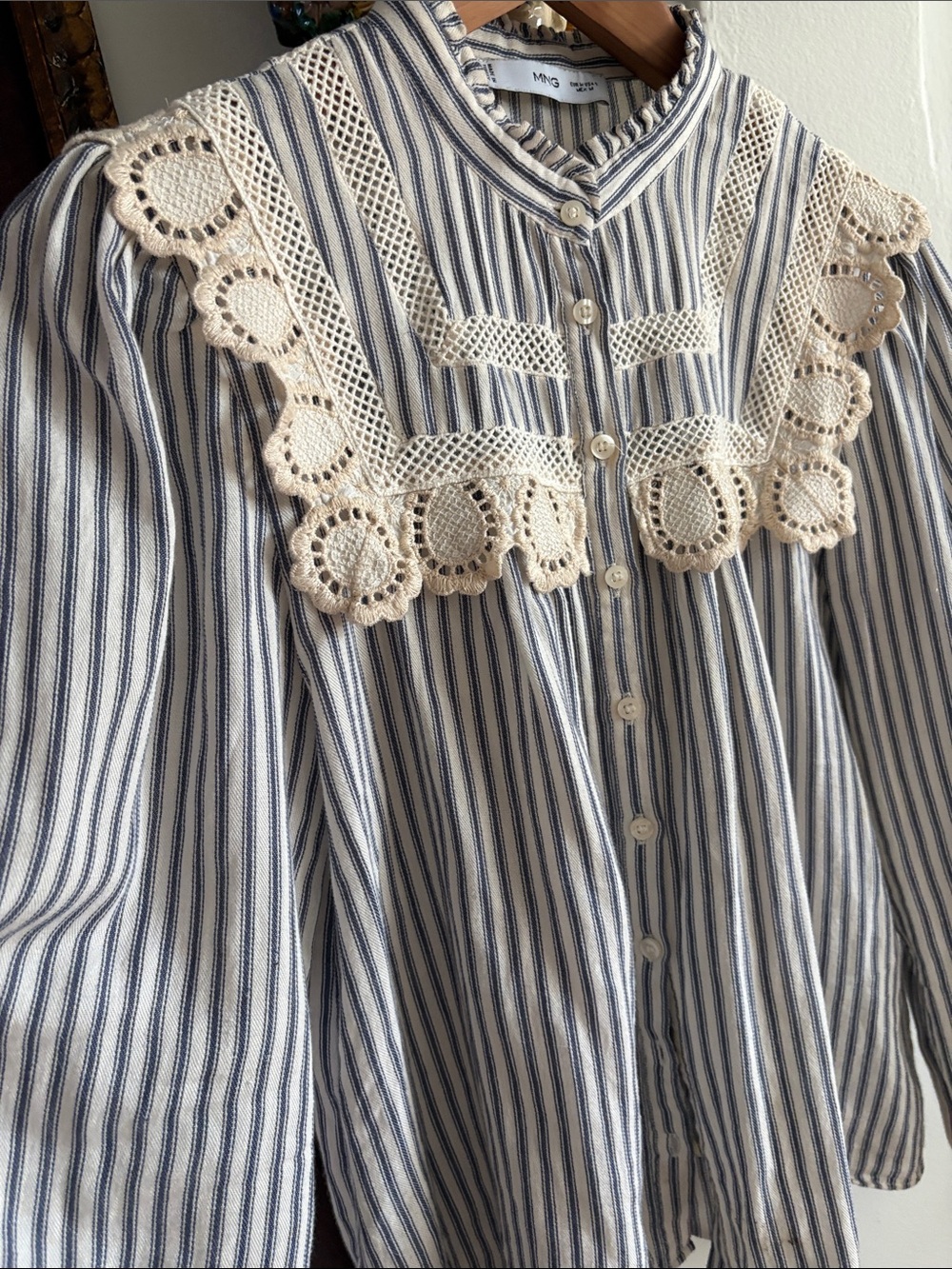 MANGO Swiss Embroidery Cotton Blouse